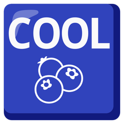 blueberries and COOL button