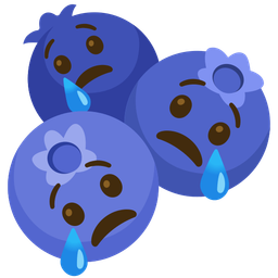 blueberries and crying face