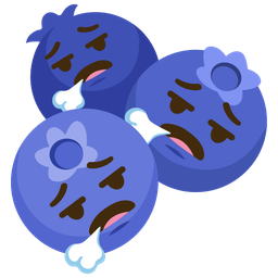 blueberries and face exhaling