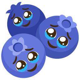 blueberries and face holding back tears