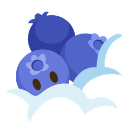 blueberries and face in clouds