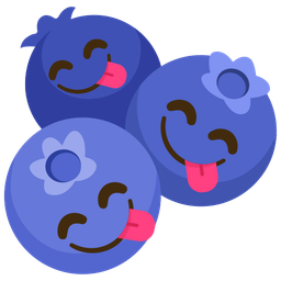 Blueberries and Face savoring food