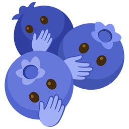 blueberries and face with open eyes and hand over mouth