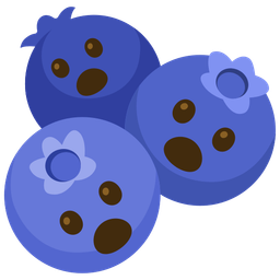 blueberries and face with open mouth