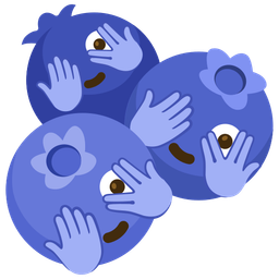 blueberries and face with peeking eye