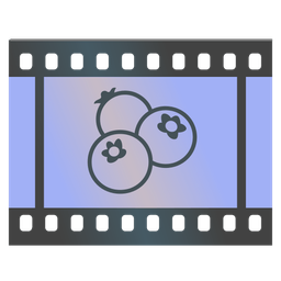 blueberries and film frames