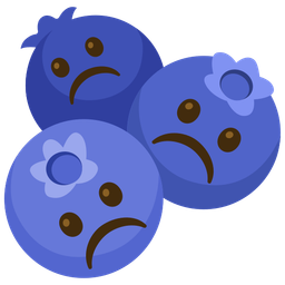 blueberries and frowning face