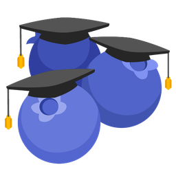 blueberries and graduation cap