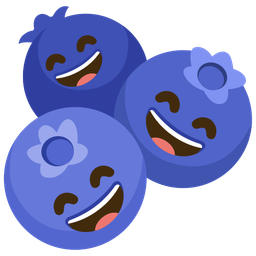Blueberries and Grinning face with smiling eyes