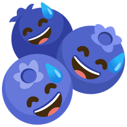 Blueberries and Grinning face with sweat