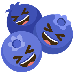 Blueberries and Grinning squinting face