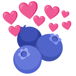 blueberries and heart with arrow