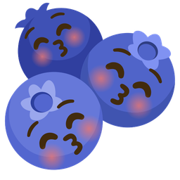Blueberries and Kissing face with closed eyes