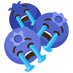 blueberries and loudly crying face