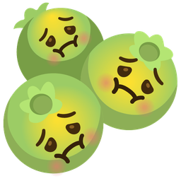 blueberries and nauseated face