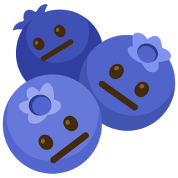 blueberries and neutral face