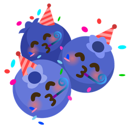 blueberries and partying face