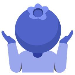 blueberries and person shrugging