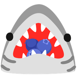 blueberries and shark