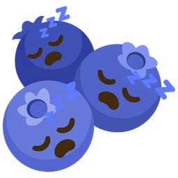 blueberries and sleeping face
