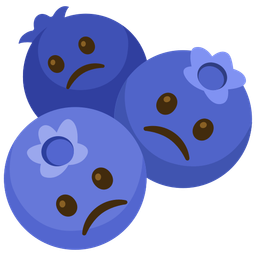 blueberries and slightly frowning face