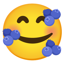 Blueberries and Smiling face with hearts