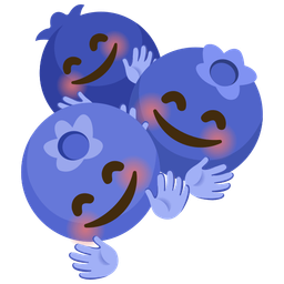 Blueberries and Smiling face with open hands