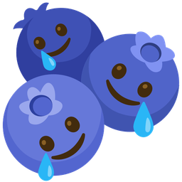 Blueberries and Smiling face with tear
