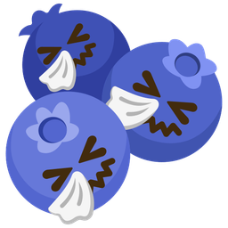 blueberries and sneezing face