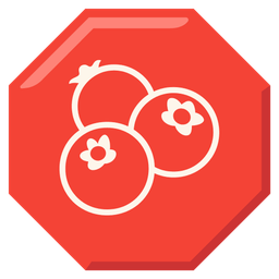 blueberries and stop sign