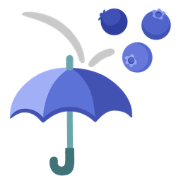 blueberries and umbrella