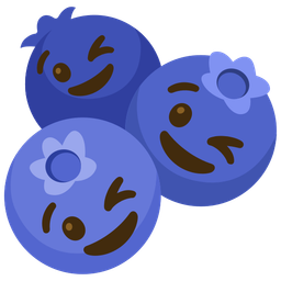Blueberries and Winking face