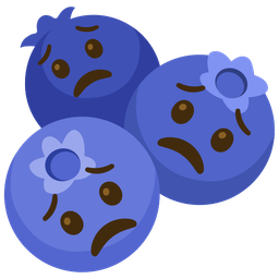 blueberries and worried face