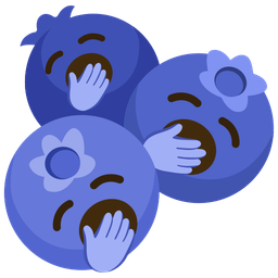 blueberries and yawning face