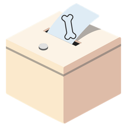 bone and ballot box with ballot