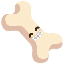 Bone and Beaming face with smiling eyes