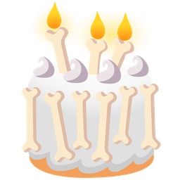 bone and birthday cake