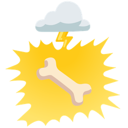bone and cloud with lightning