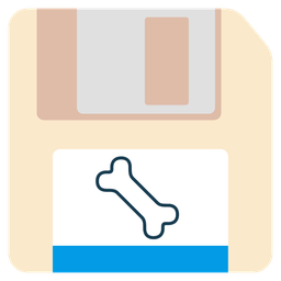 bone and floppy disk