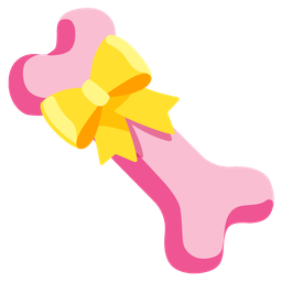 bone and heart with ribbon