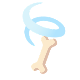 bone and leaf fluttering in wind