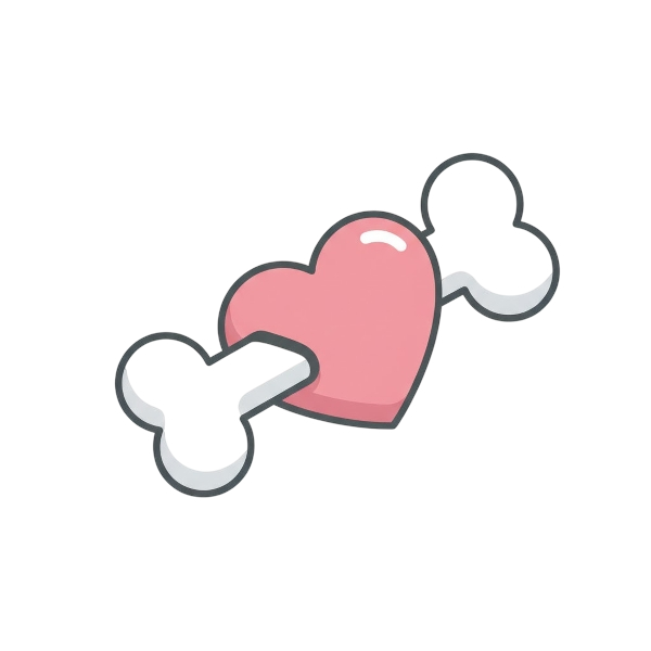 Bone and Pink heart