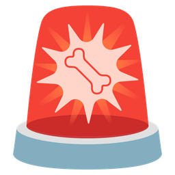 bone and police car light