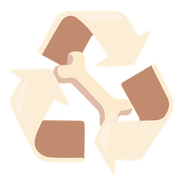 bone and recycling symbol