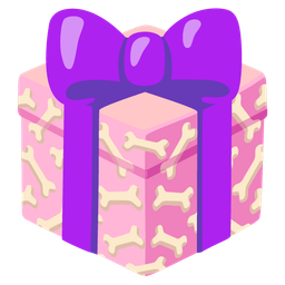 bone and wrapped gift
