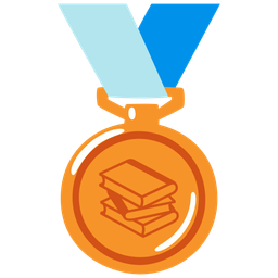 books and 3rd place medal