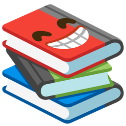 Books and Beaming face with smiling eyes