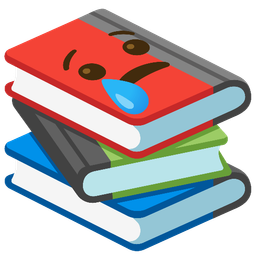 books and crying face