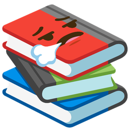 books and face exhaling