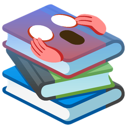 books and face screaming in fear